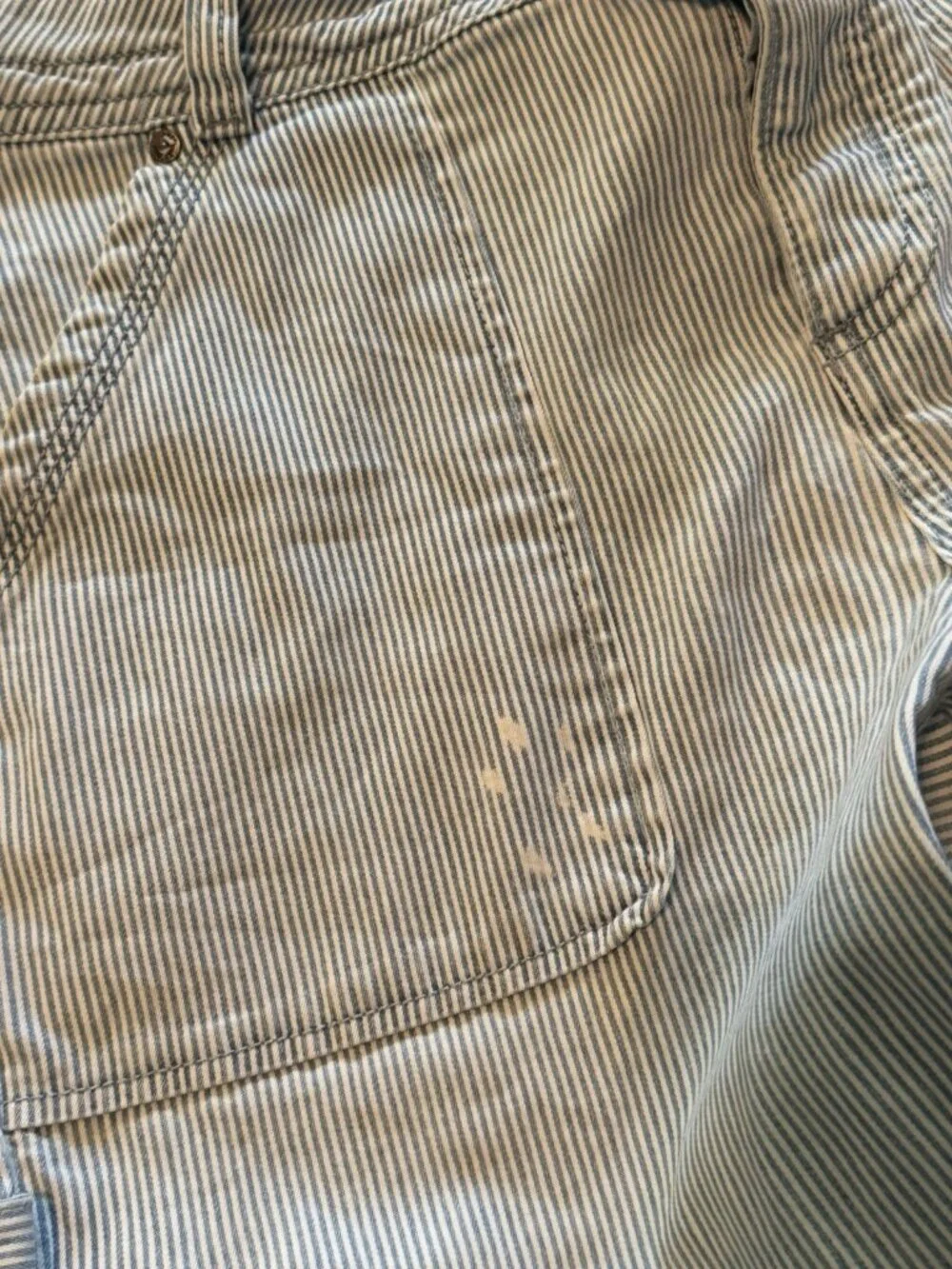 Free People Railroad Striped Tailored Denim Ankle Jeans Sz 8 35x26 Relaxed Boho